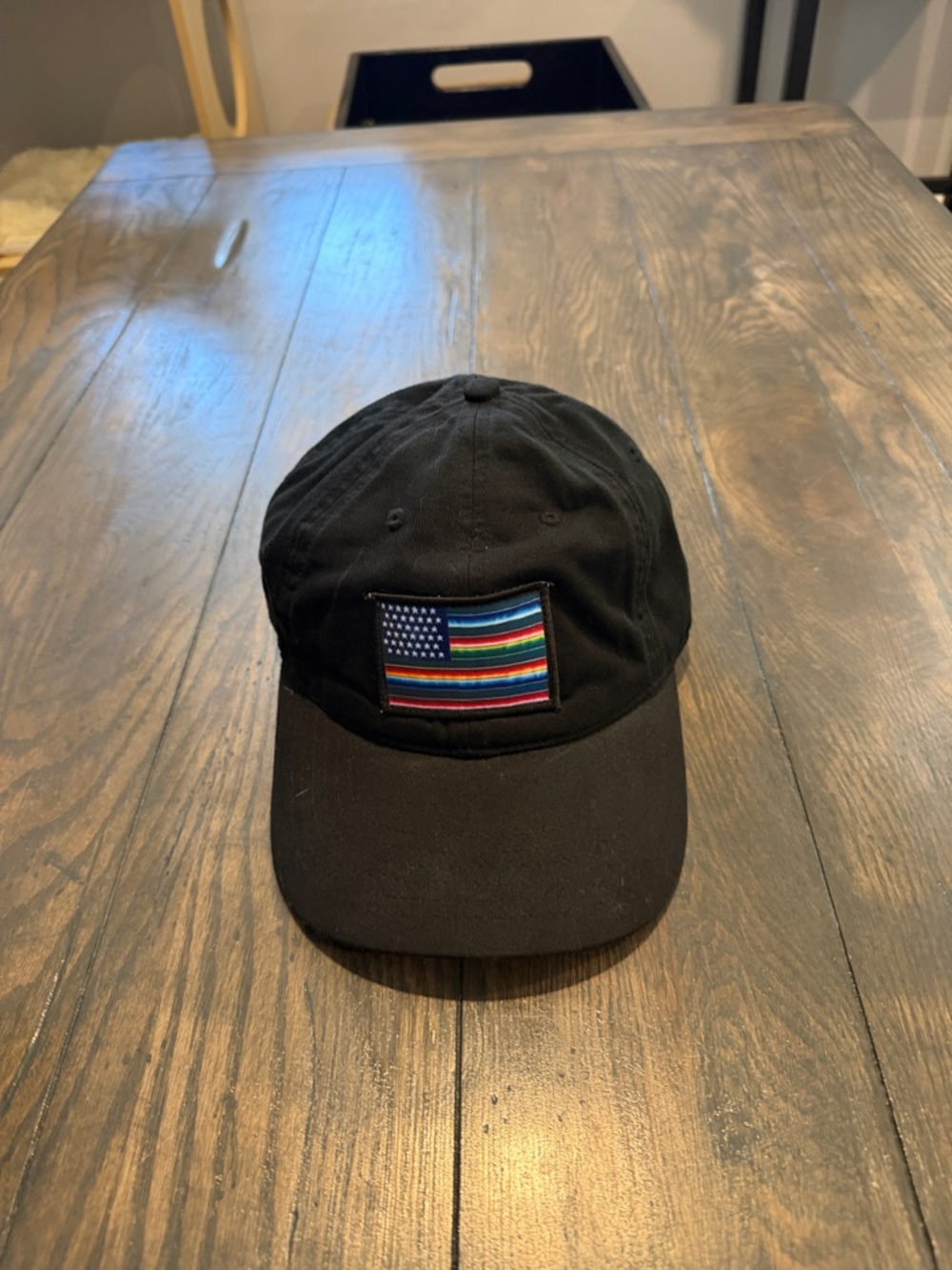 Mexican-American Baseball Cap with Multicolor Striped Flag Patch - Men